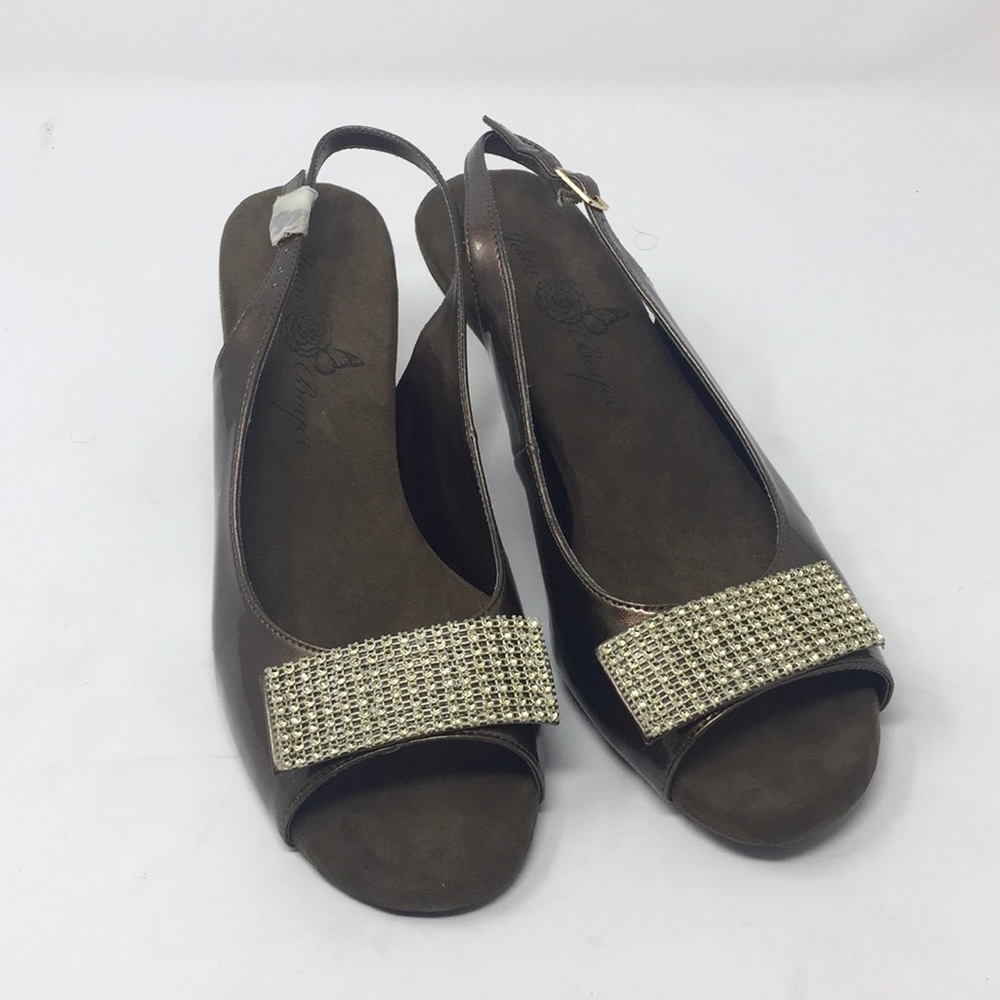 Joan Boyce peep toe sling back shoes size 10